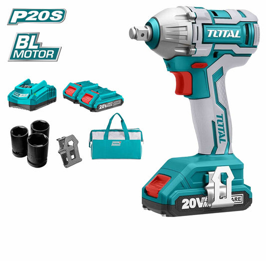 TOTAL l CLÉS A CHOCS SANS FIL TIWLI2001 20V avec 2 batteries