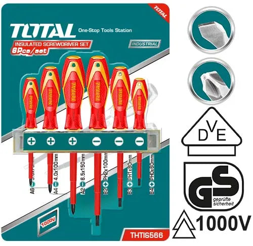 TOTAL | Jeu de tournevis isolés 1000V 6 Pièces
